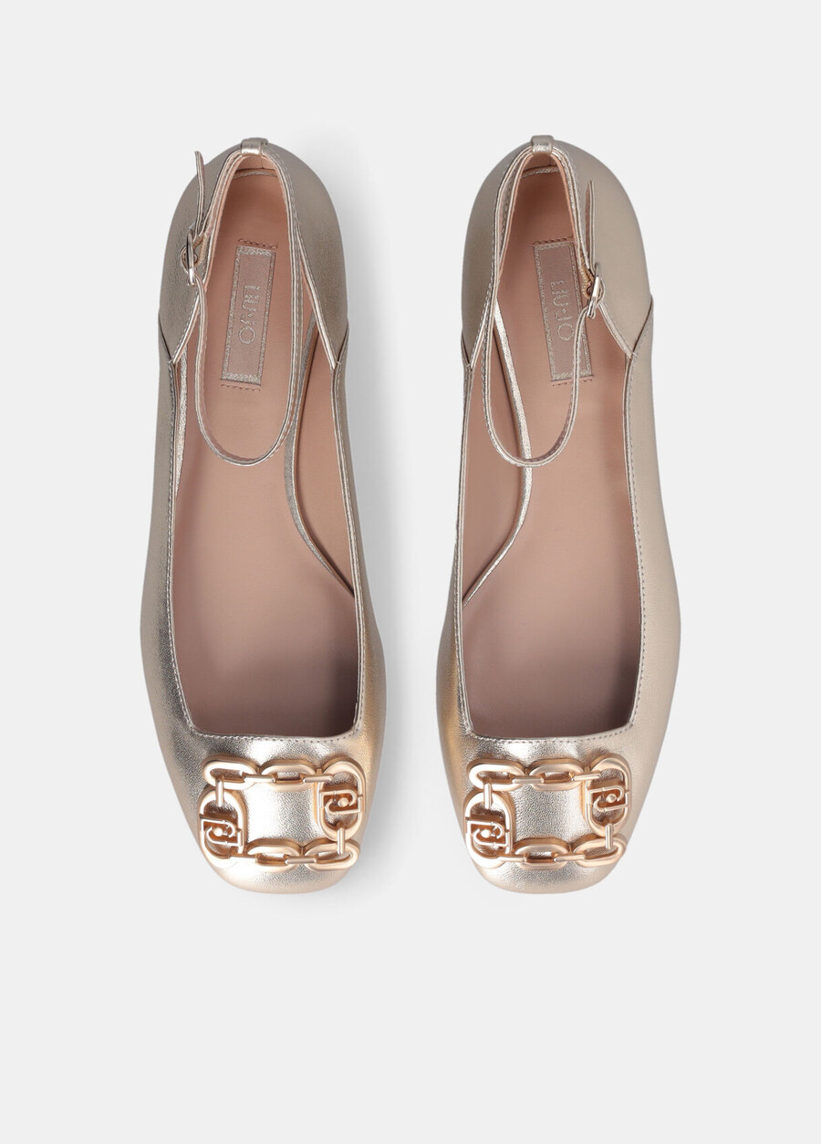 ballerines à effet métallique