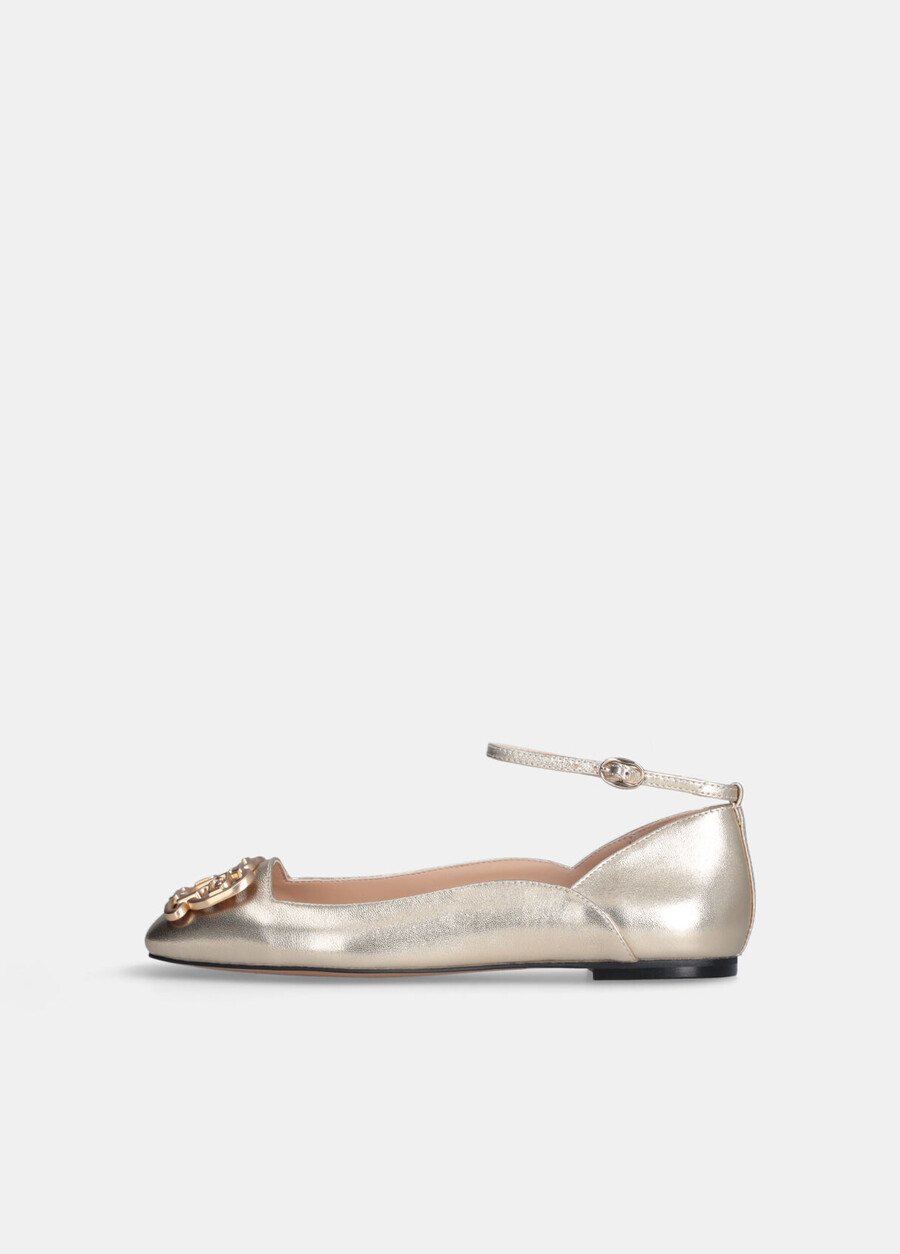 ballerines à effet métallique