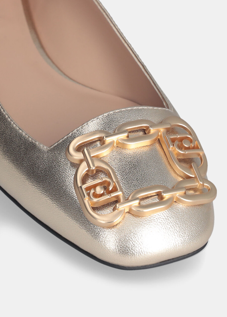 ballerines à effet métallique