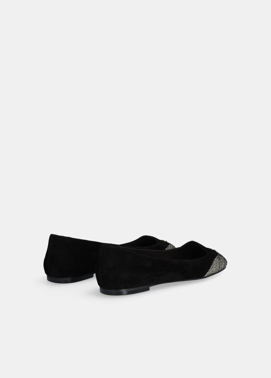 ballerines en daim à effet craquelé