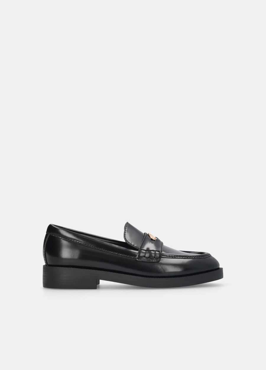 mocassins en cuir abrasé