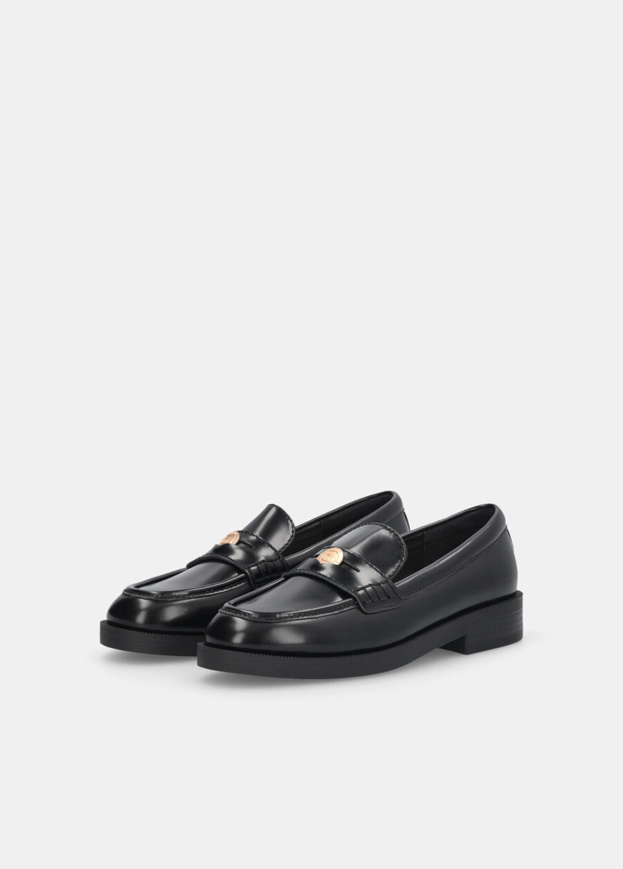 mocassins en cuir abrasé