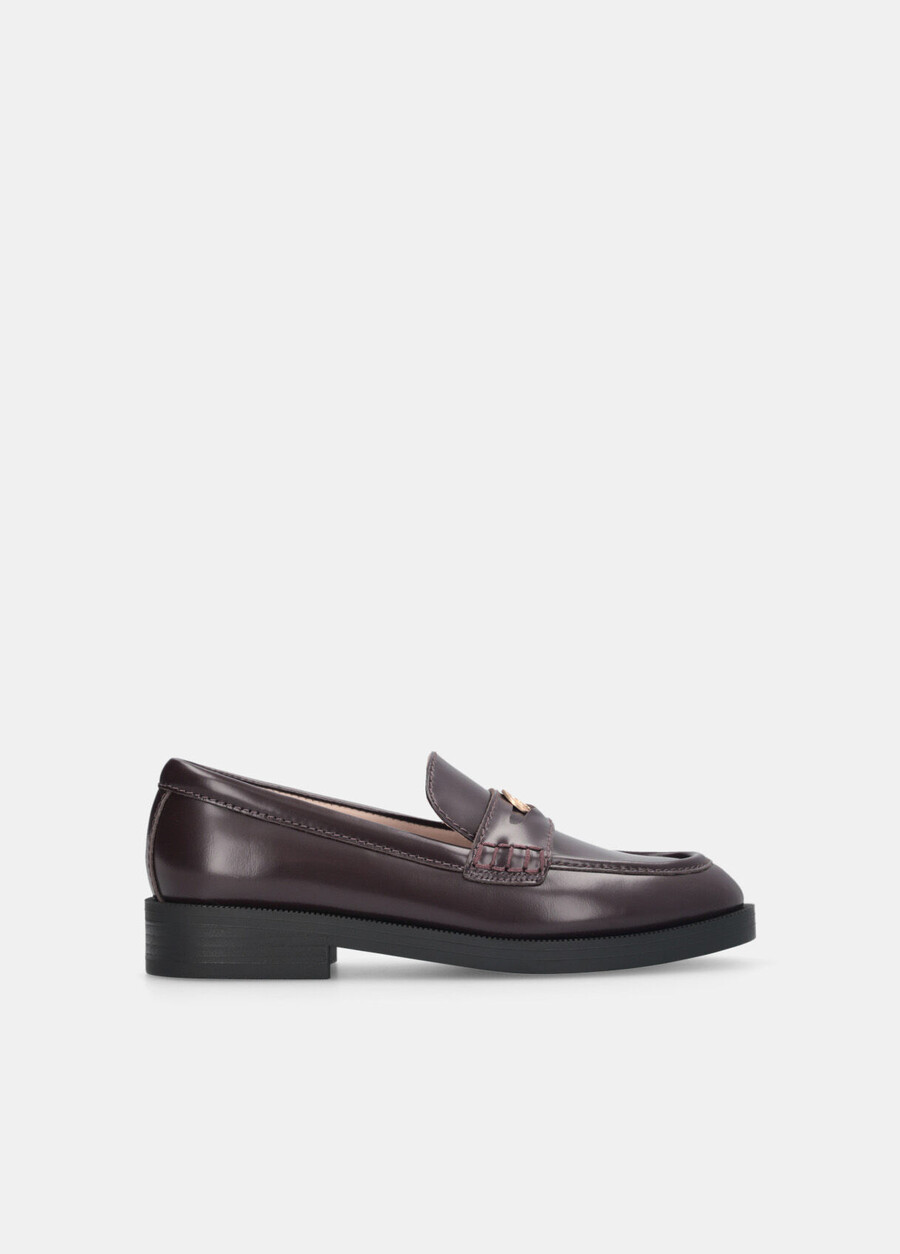 mocassins en cuir abrasé