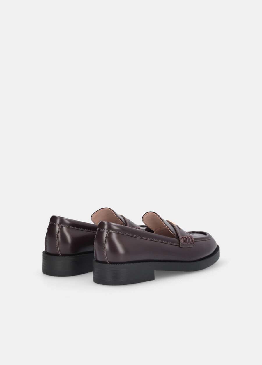 mocassins en cuir abrasé