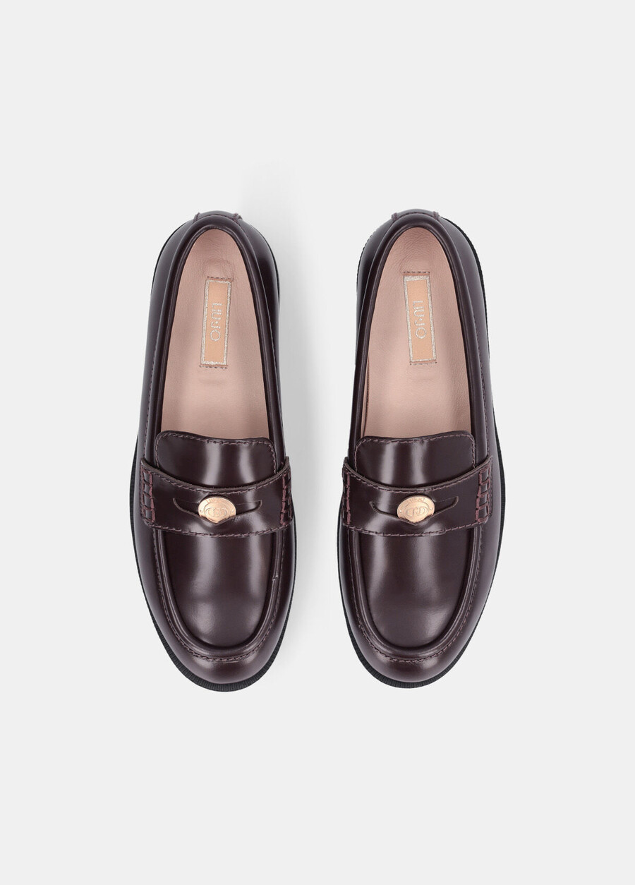 mocassins en cuir abrasé