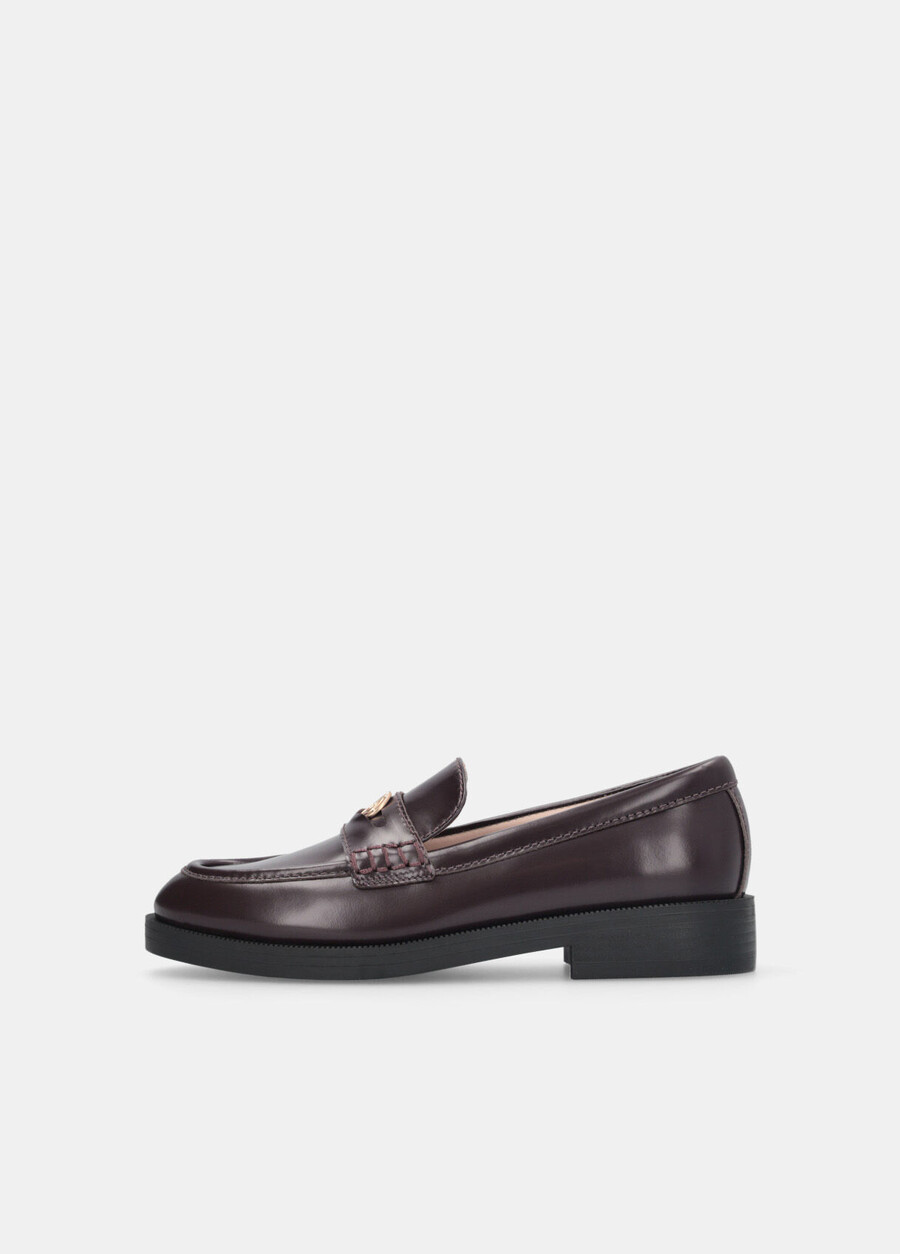 mocassins en cuir abrasé