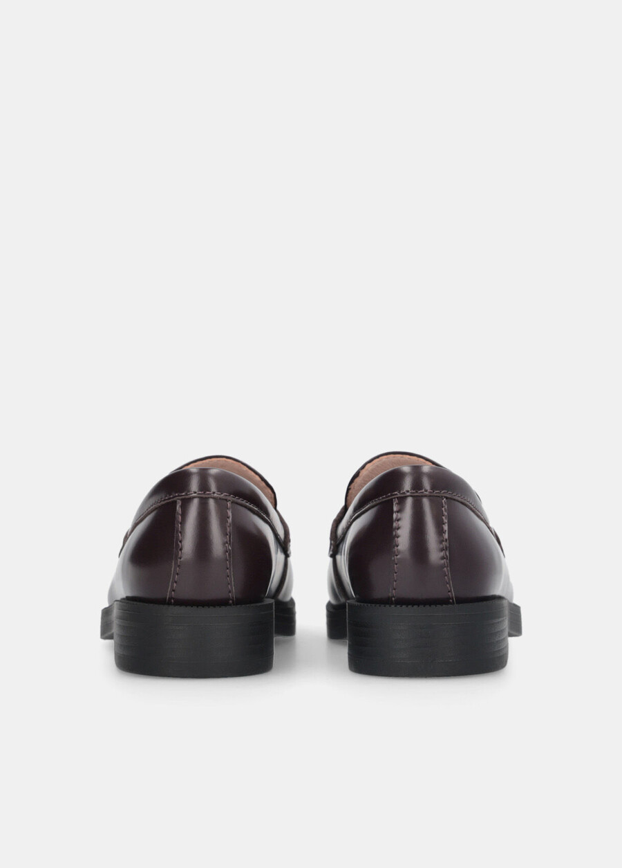 mocassins en cuir abrasé