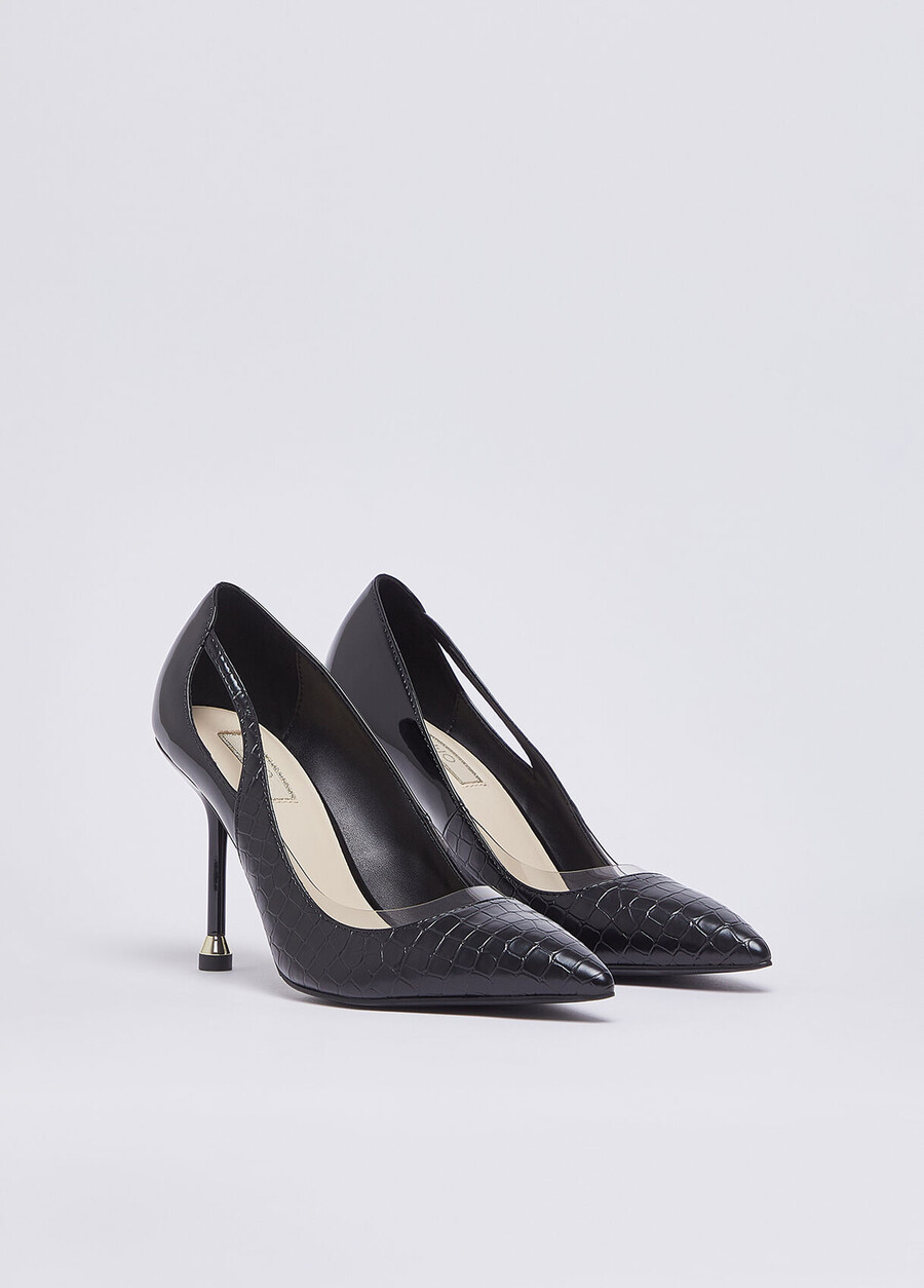 escarpins à imprimé crocodile