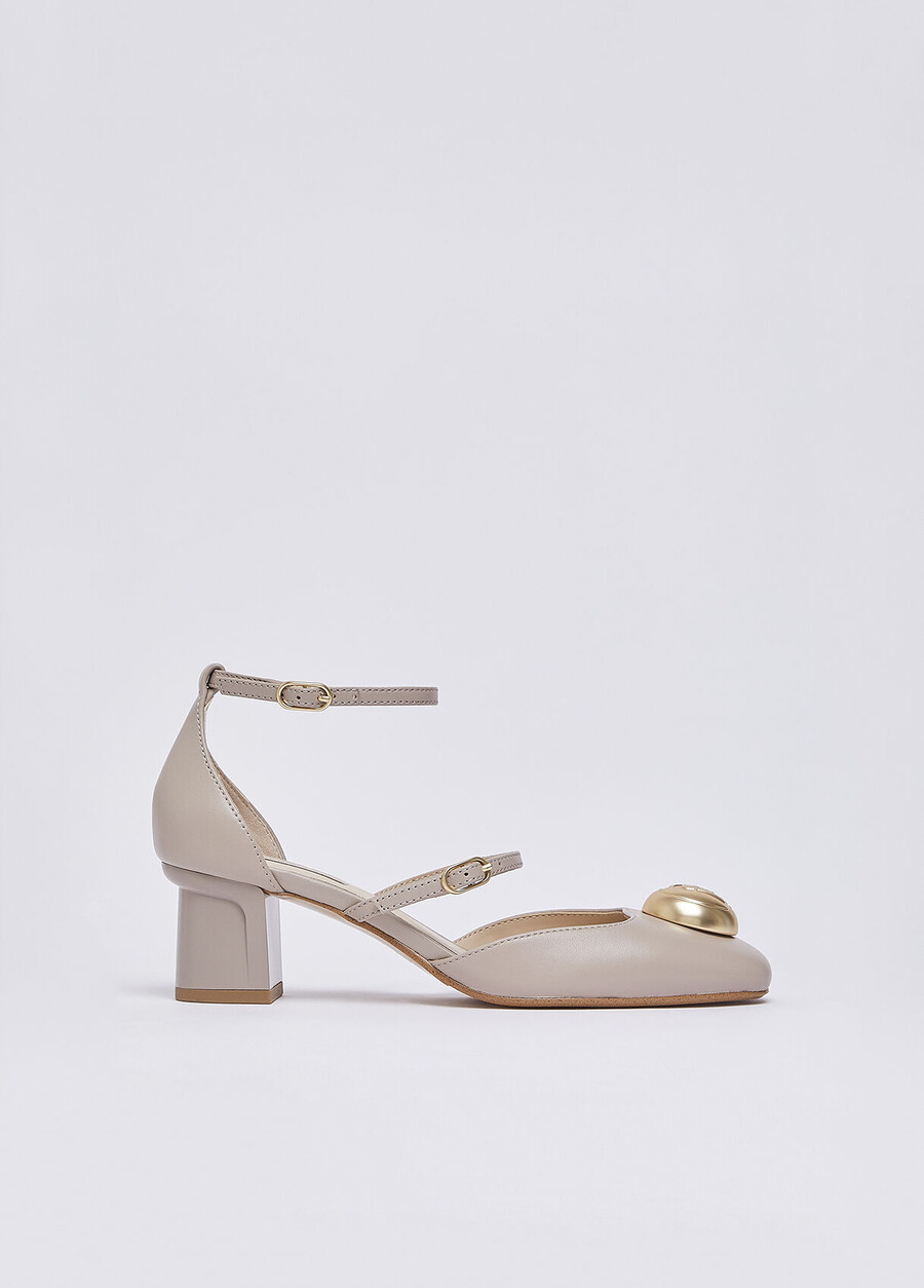escarpins en cuir deux pièces