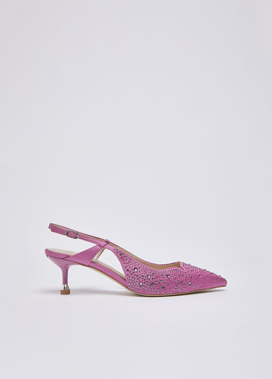 escarpins à bride arrière entièrement ornés de strass