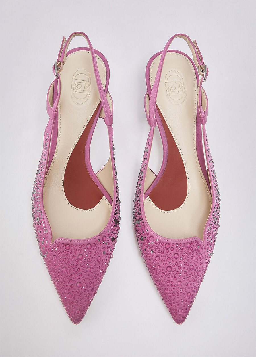 escarpins à bride arrière entièrement ornés de strass