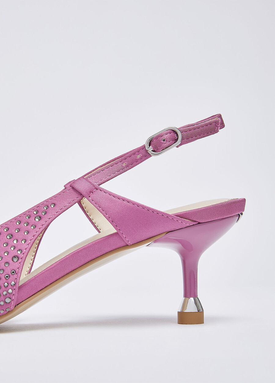 escarpins à bride arrière entièrement ornés de strass