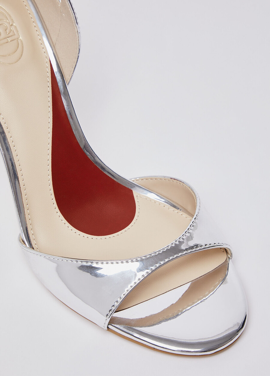 sandales à talons laminées miroir