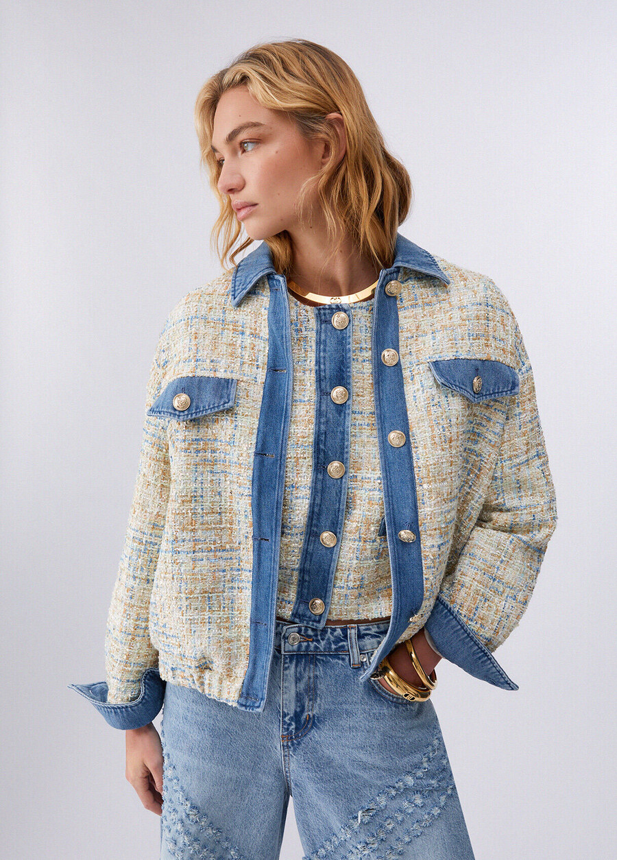 veste en jean avec détails bouclés
