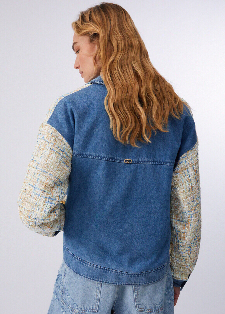 veste en jean avec détails bouclés