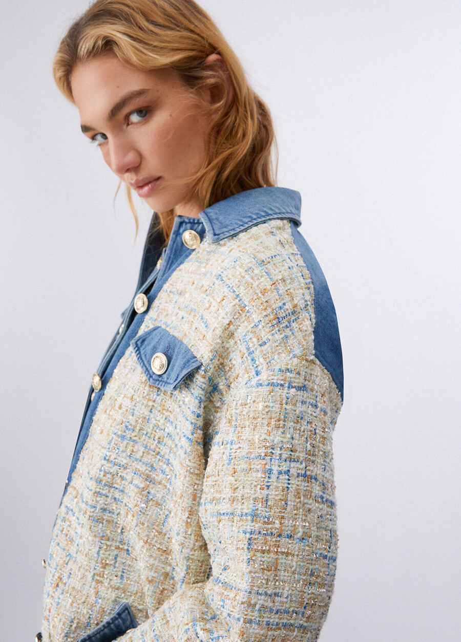 veste en jean avec détails bouclés