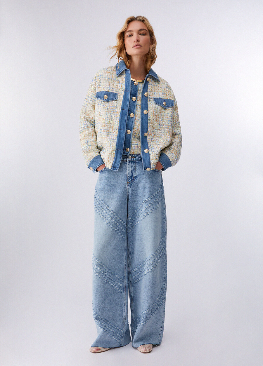 veste en jean avec détails bouclés