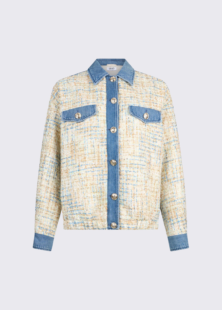 veste en jean avec détails bouclés