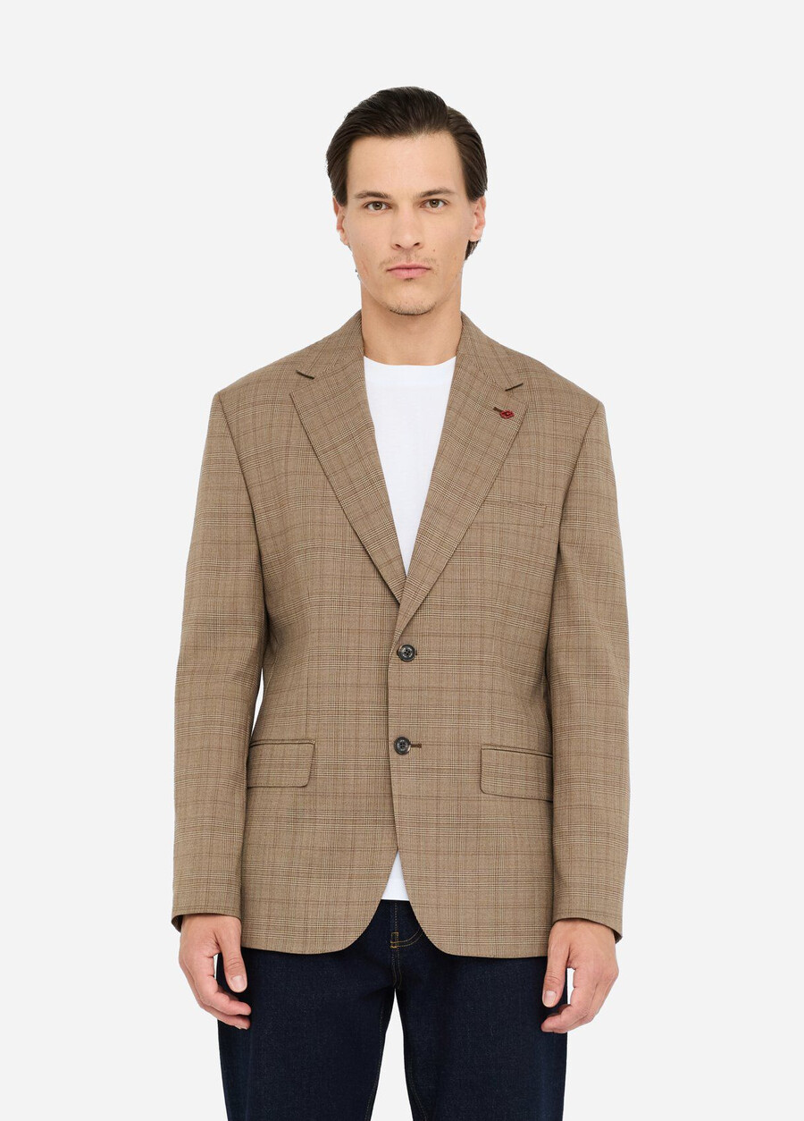blazer en laine à carreaux prince de galles