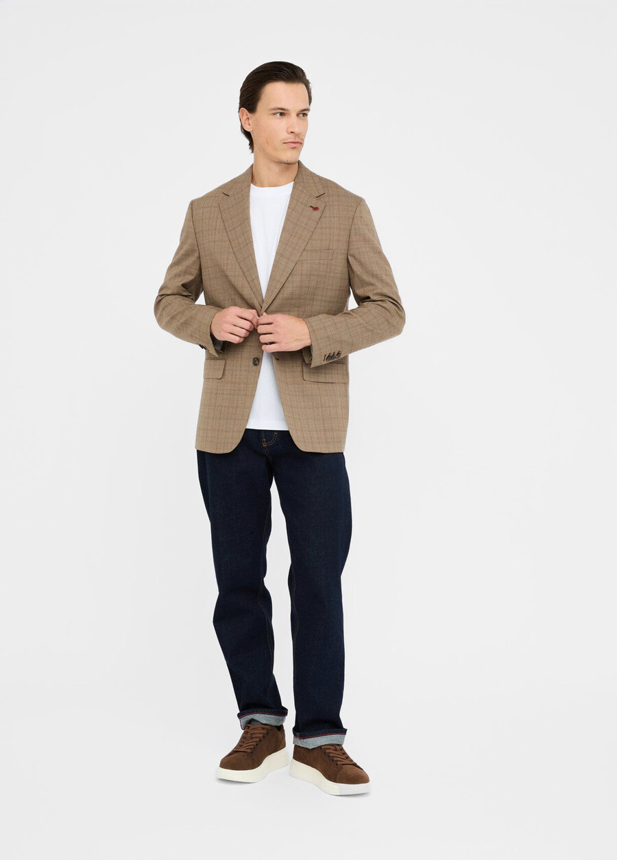 blazer en laine à carreaux prince de galles