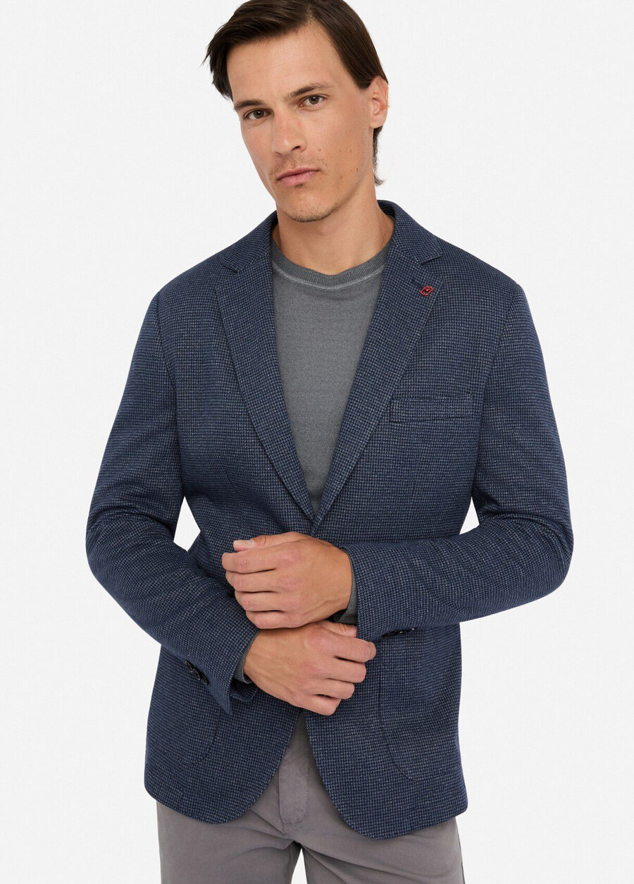 blazer en coton pied-de-poule
