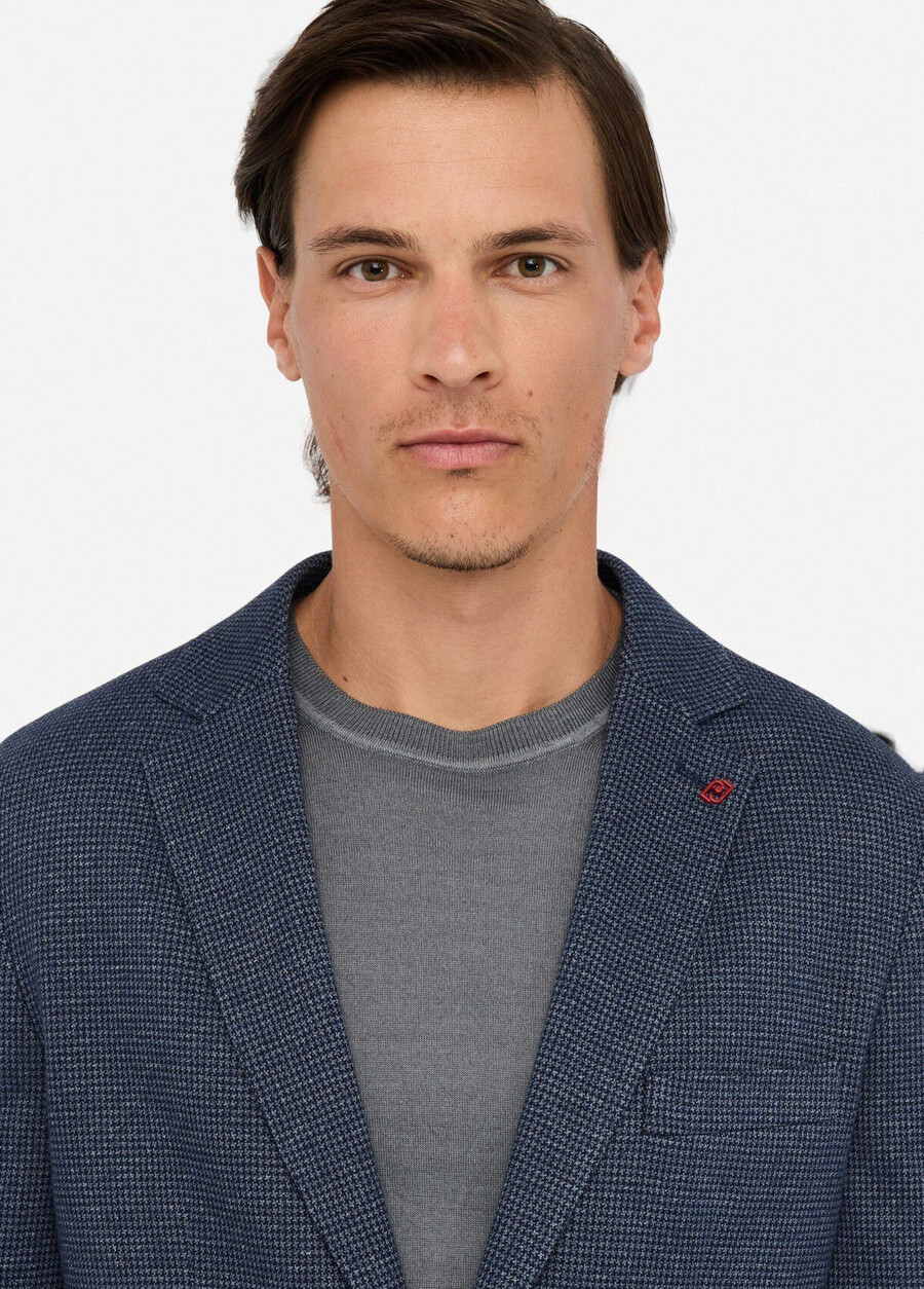 blazer en coton pied-de-poule