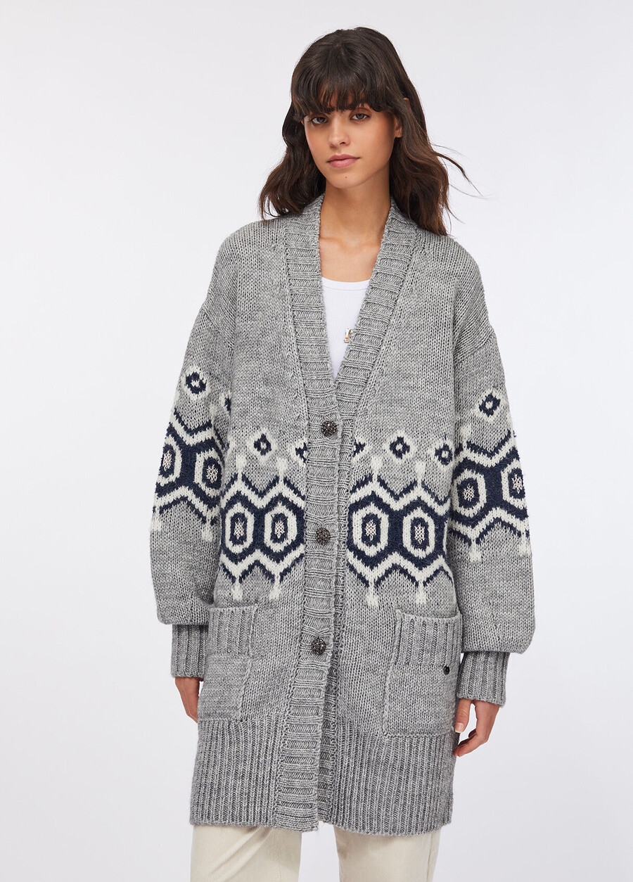 gilet en jacquard dalpaga et de laine