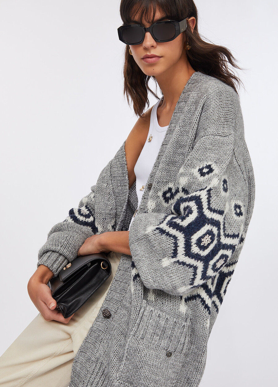 gilet en jacquard dalpaga et de laine