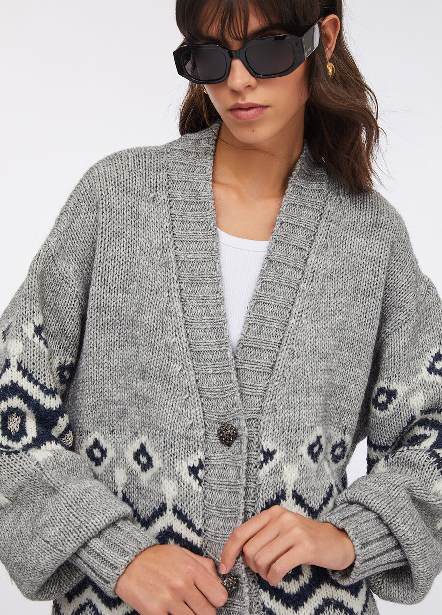 gilet en jacquard dalpaga et de laine