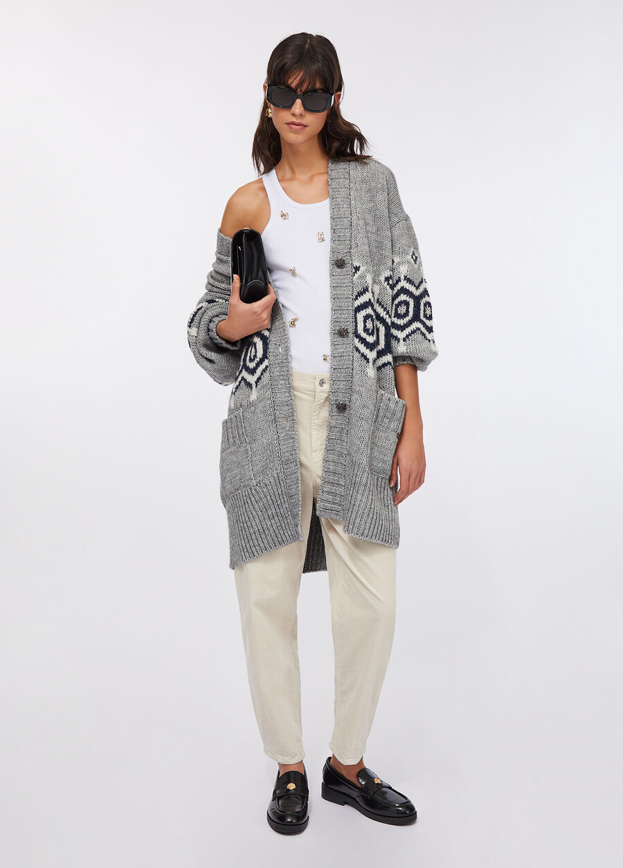 gilet en jacquard dalpaga et de laine