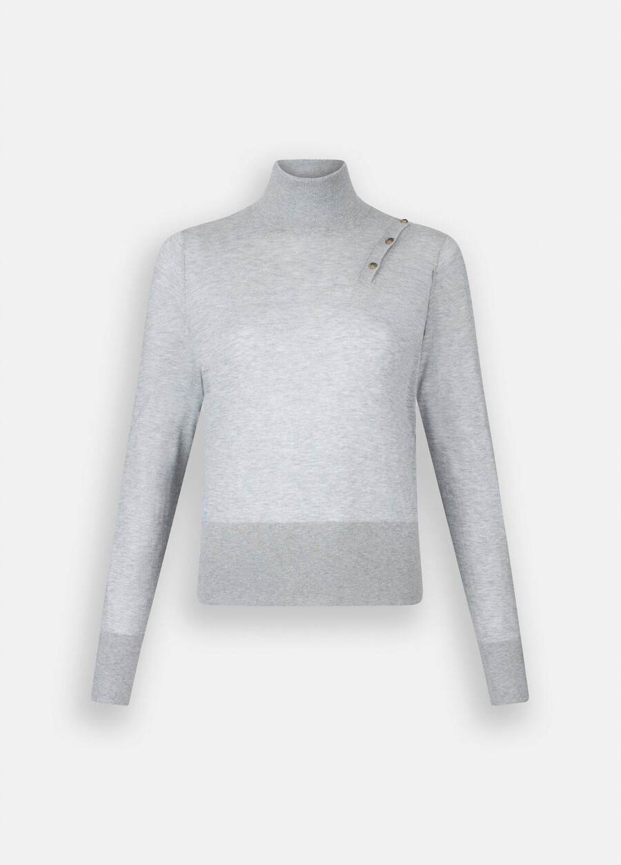 polo en coton et cachemire à col roulé