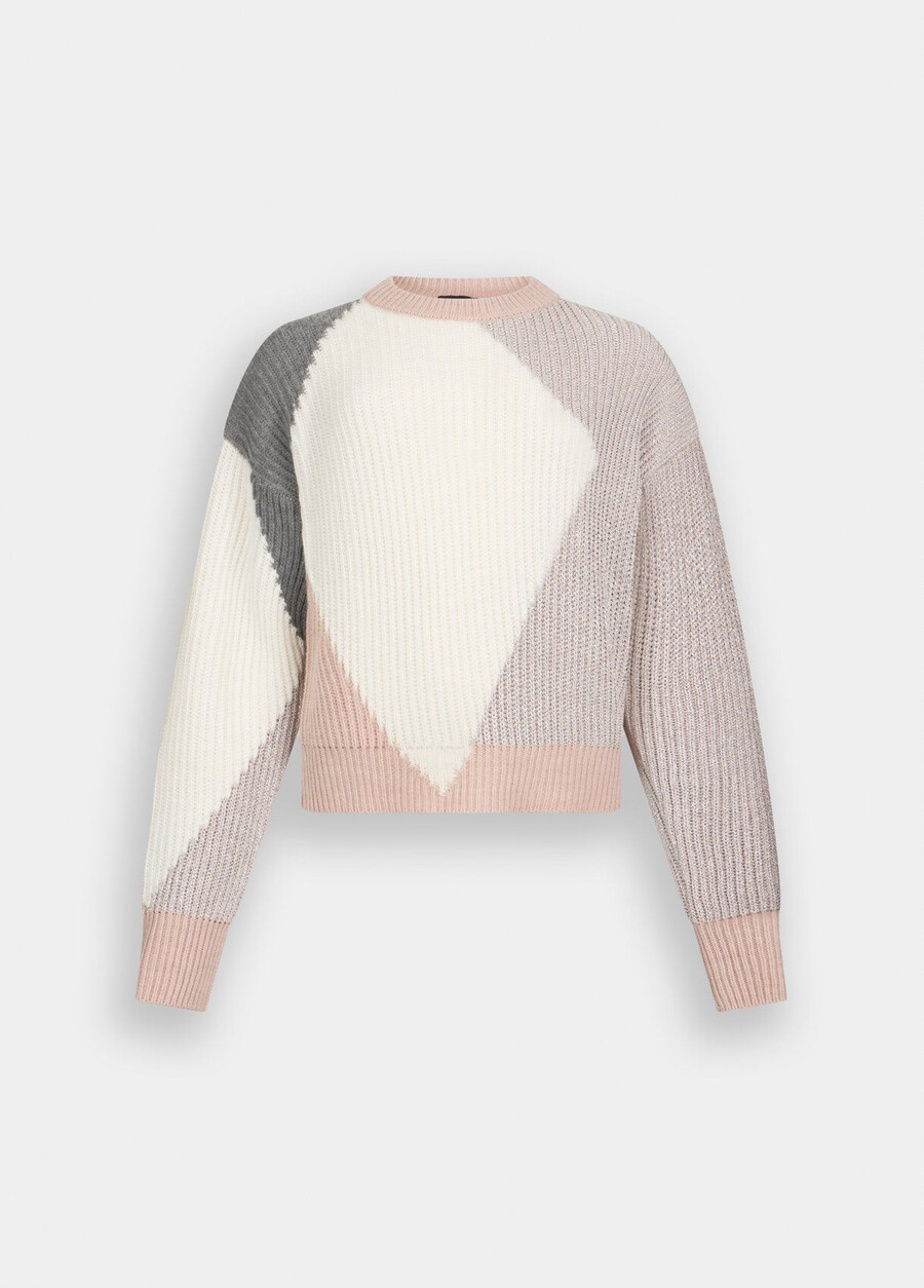 pull en laine avec empiècements