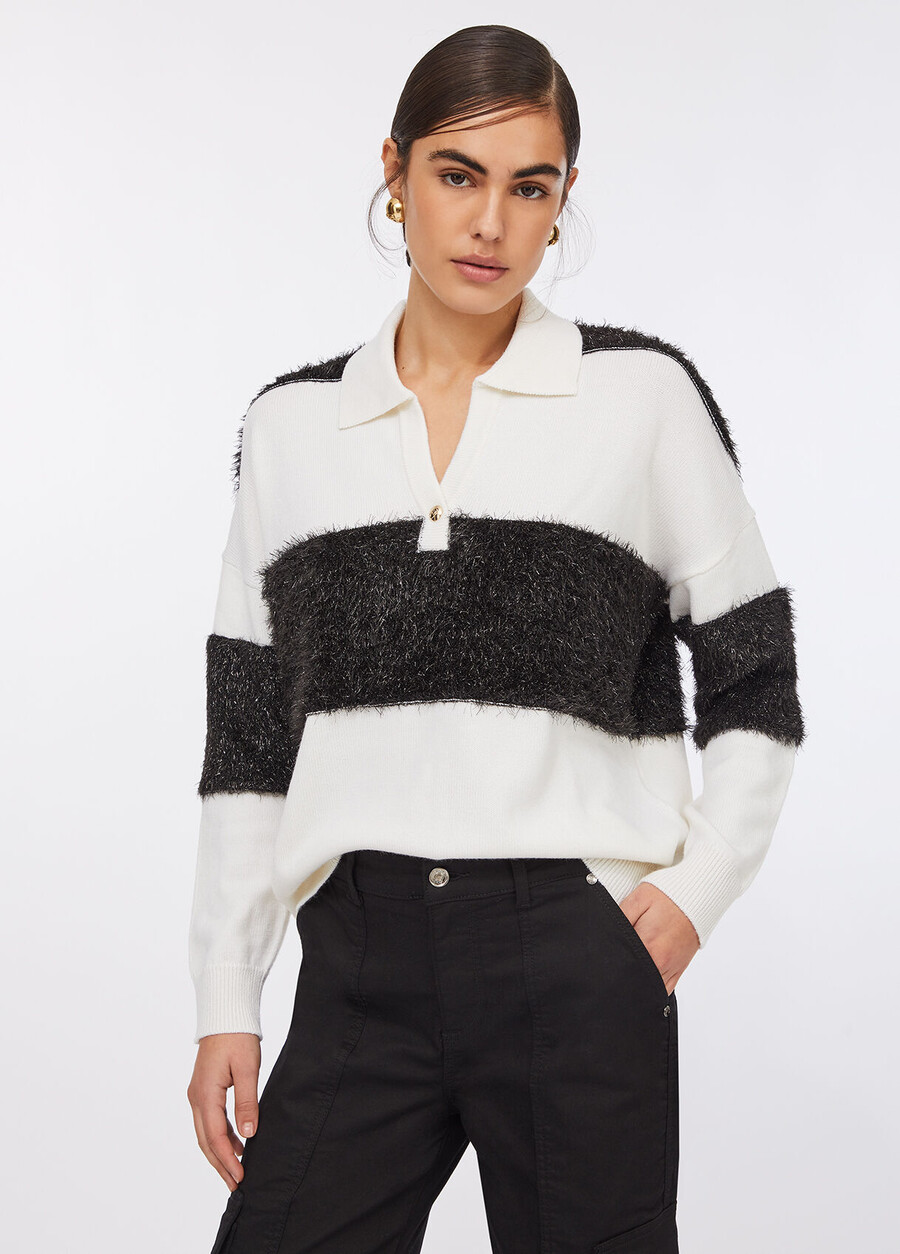 polo rayé en laine