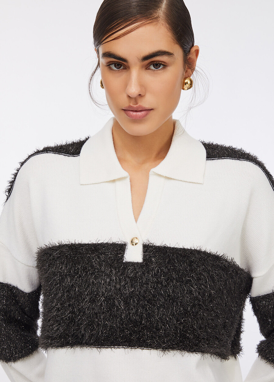 polo rayé en laine