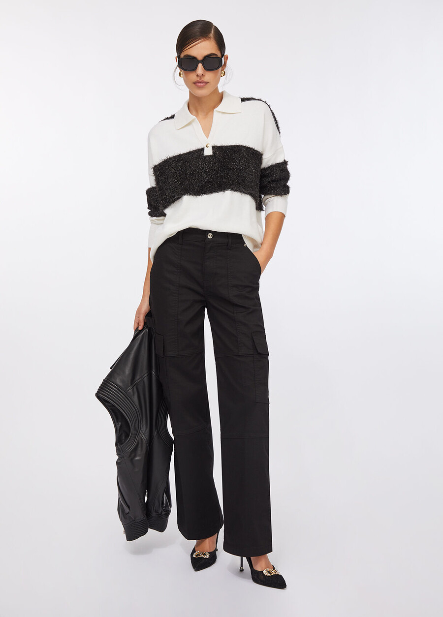 polo rayé en laine