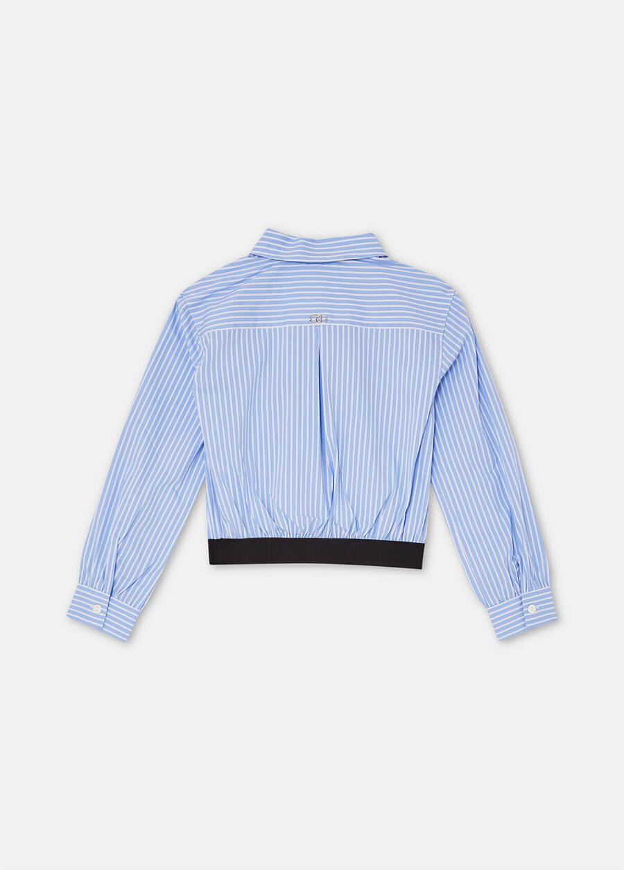 chemise rayée en coton avec cravate