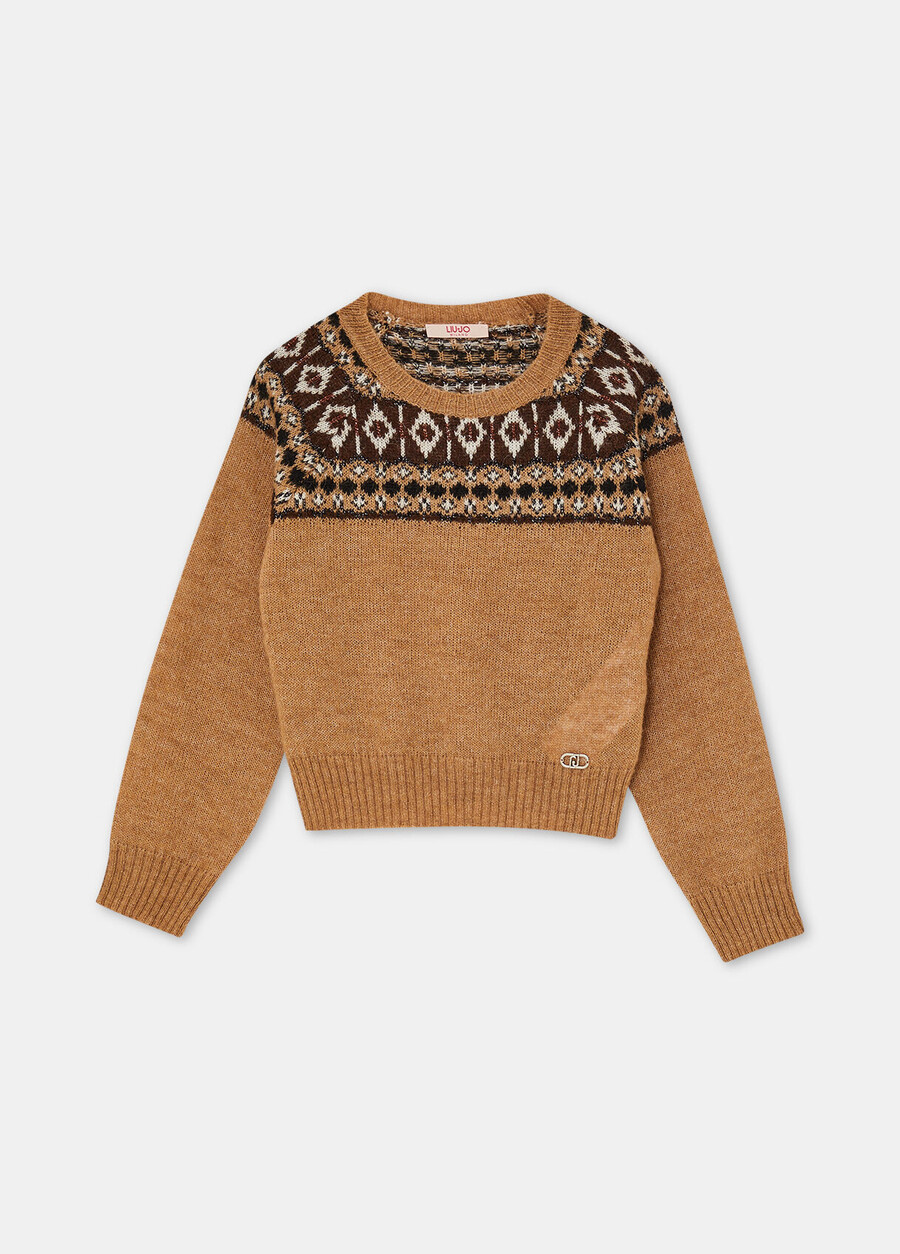pull en jacquard mélangé alpaga