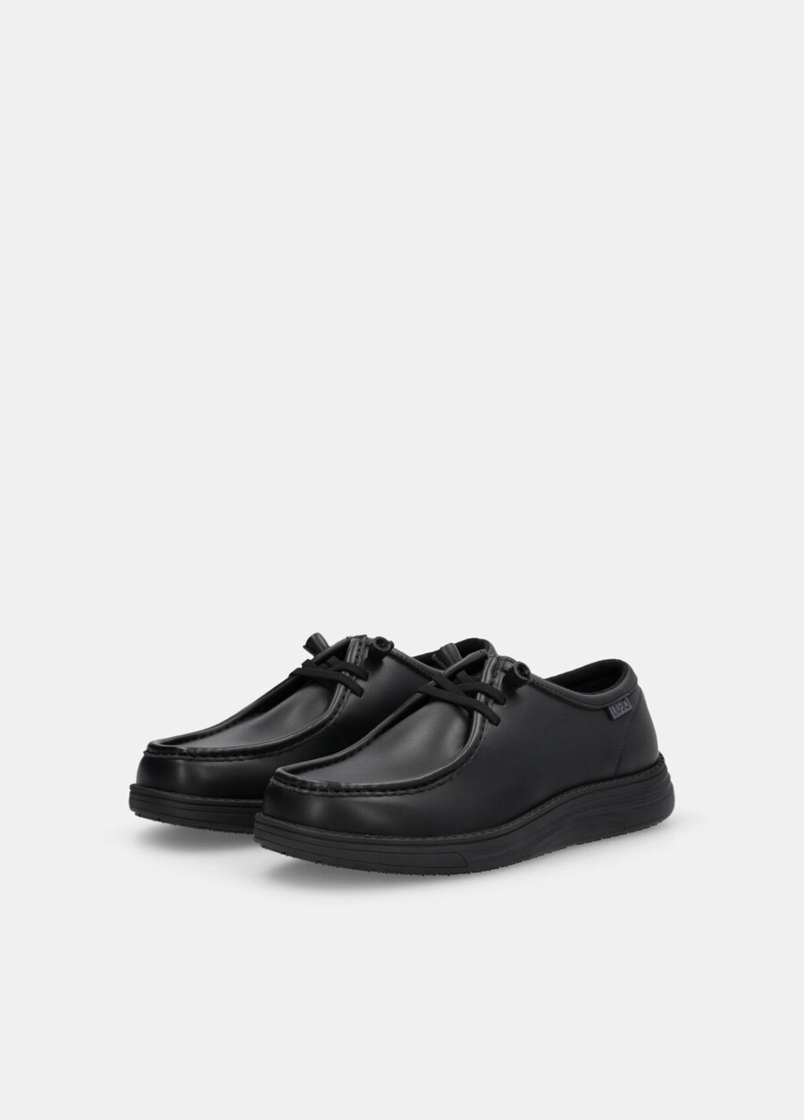 mocassins en cuir à lacets