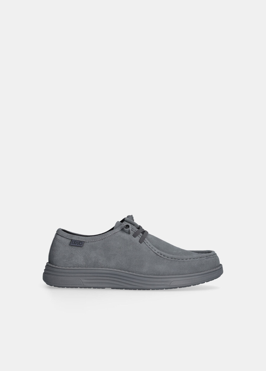 mocassins à lacets en daim
