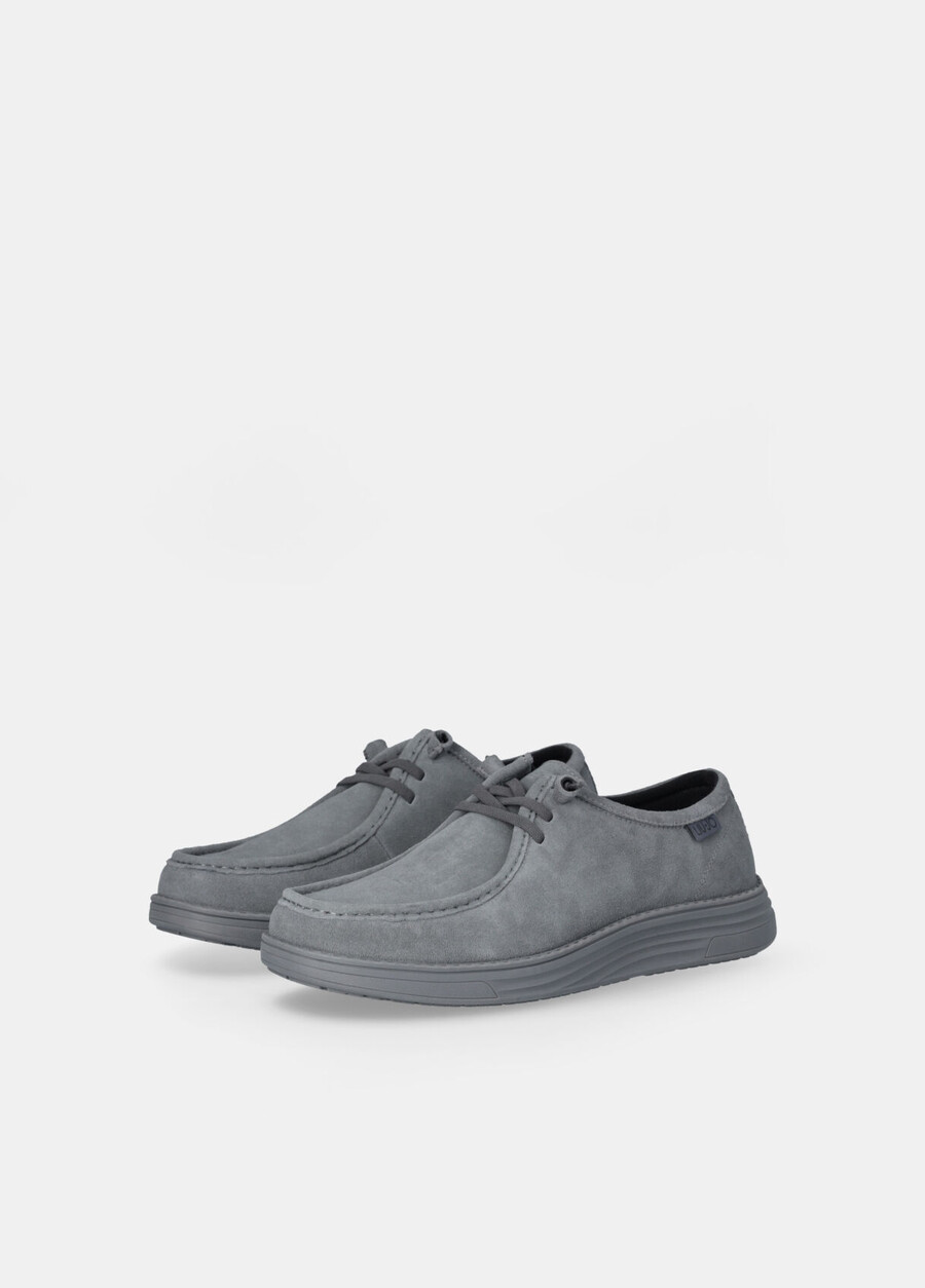 mocassins à lacets en daim