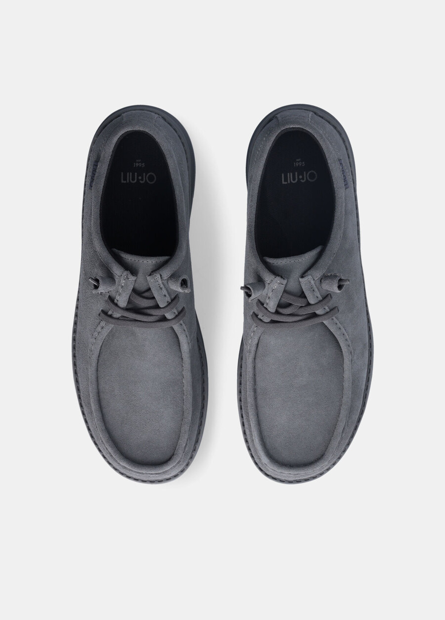 mocassins à lacets en daim