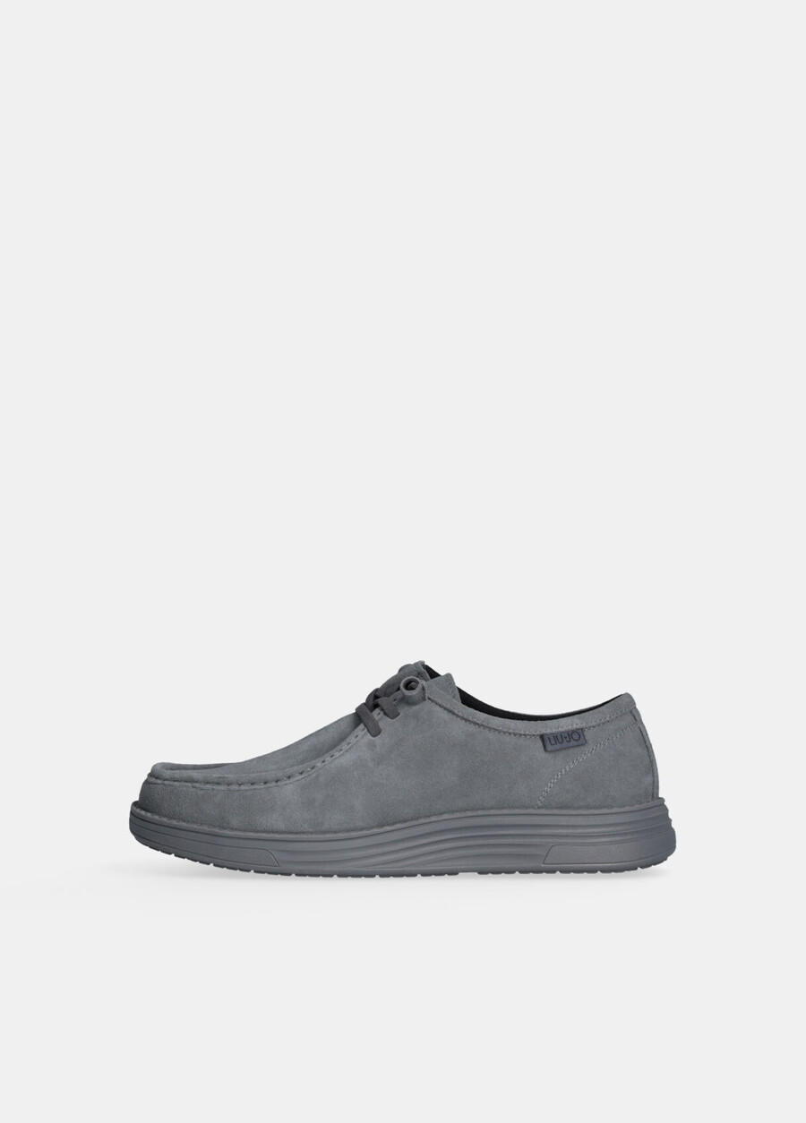 mocassins à lacets en daim