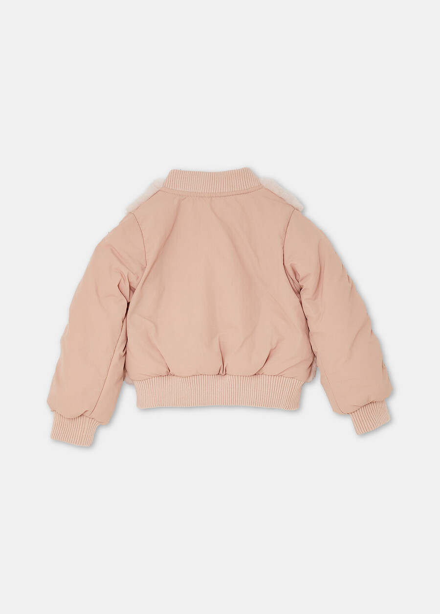 blouson aviateur avec empiècements en fausse fourrure