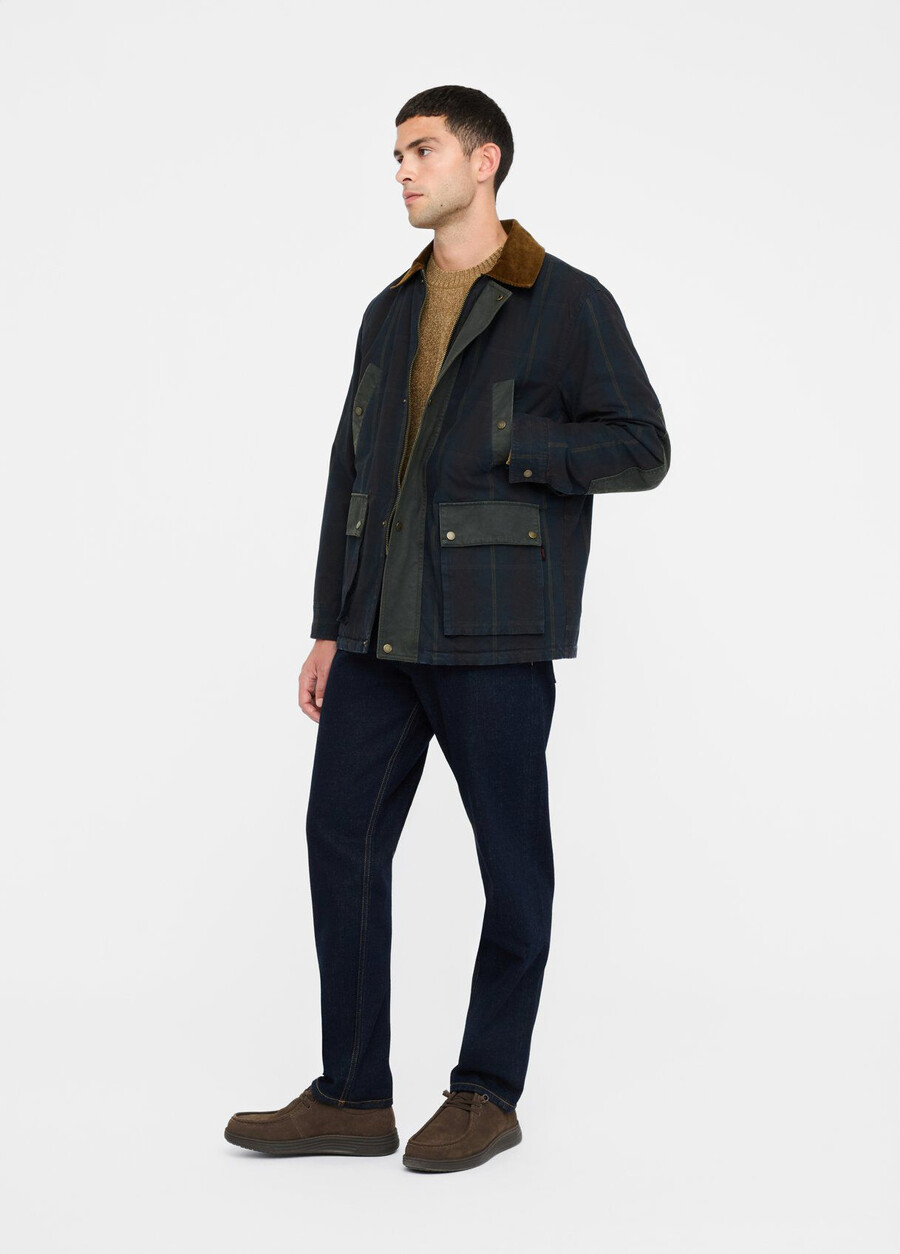 veste en tissu à carreaux