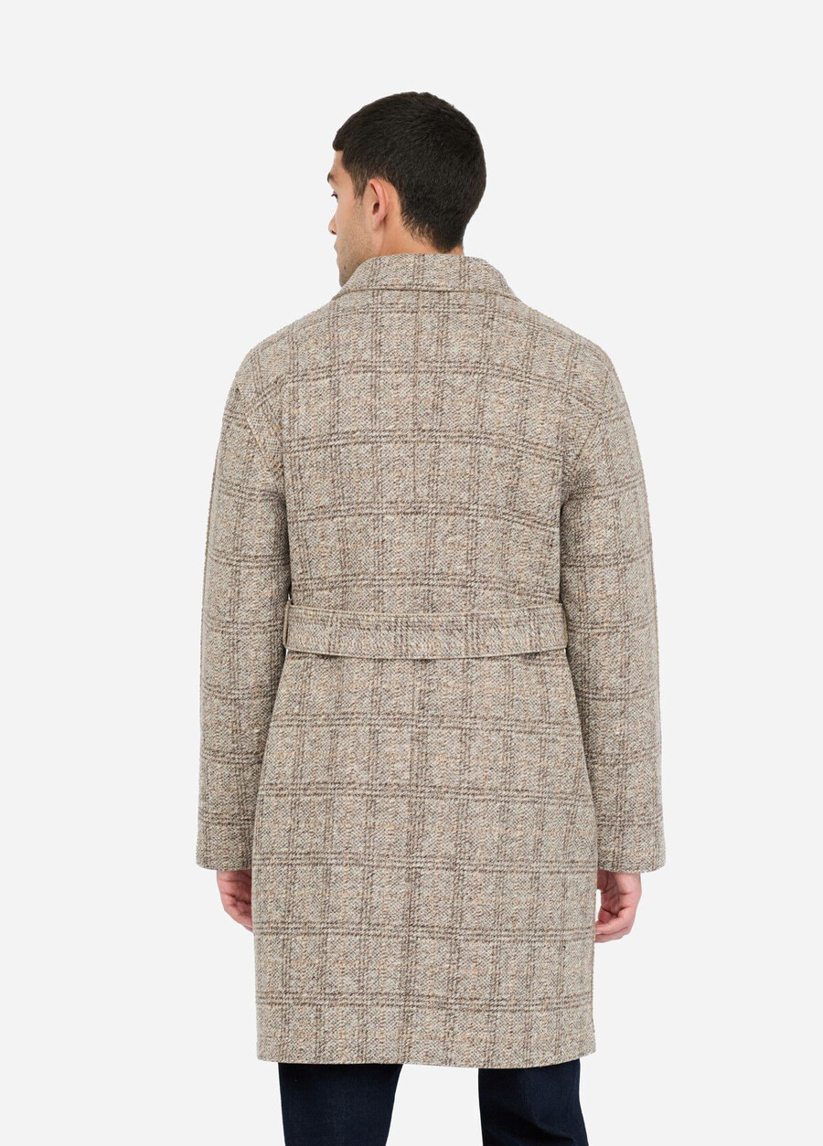 manteau en laine à carreaux