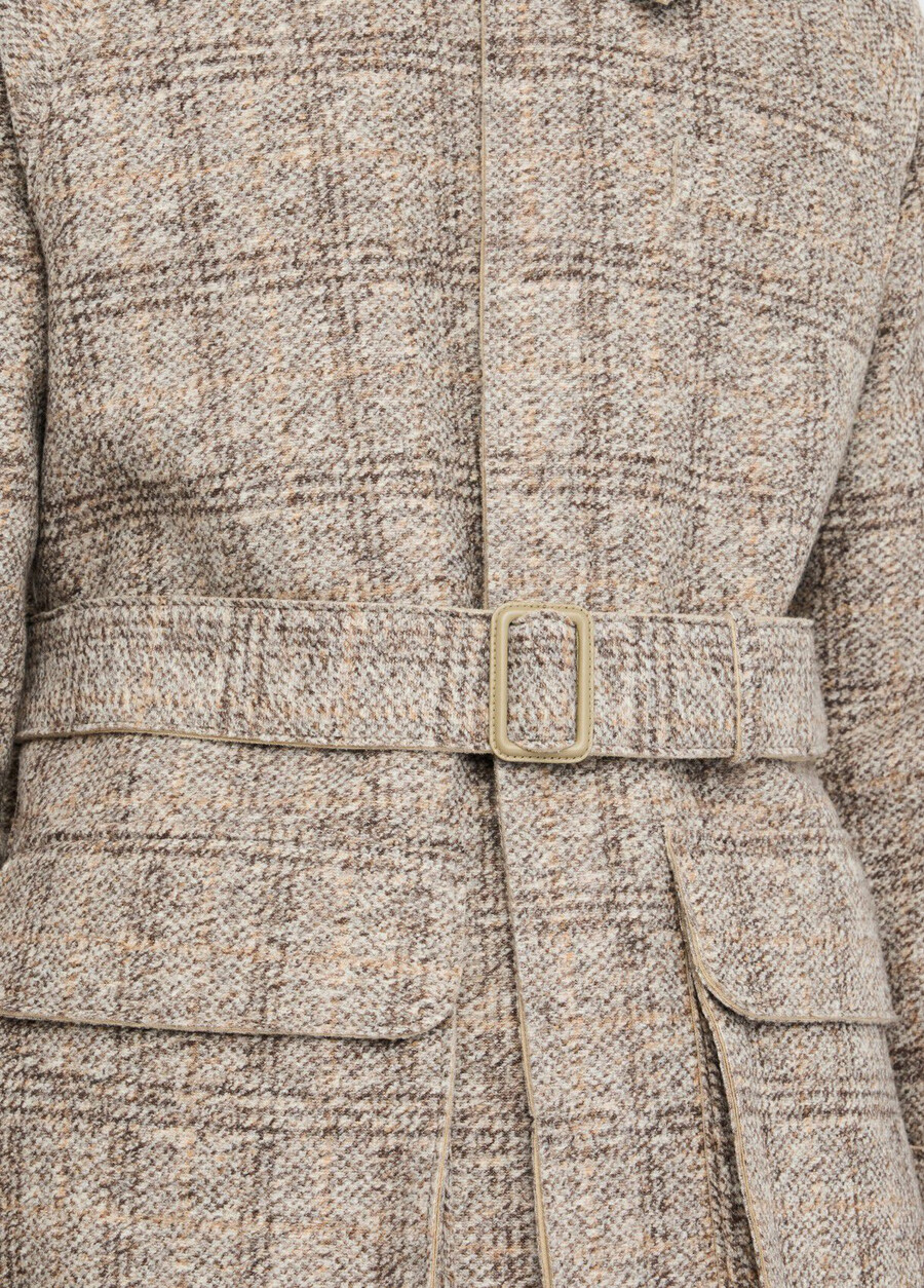 manteau en laine à carreaux
