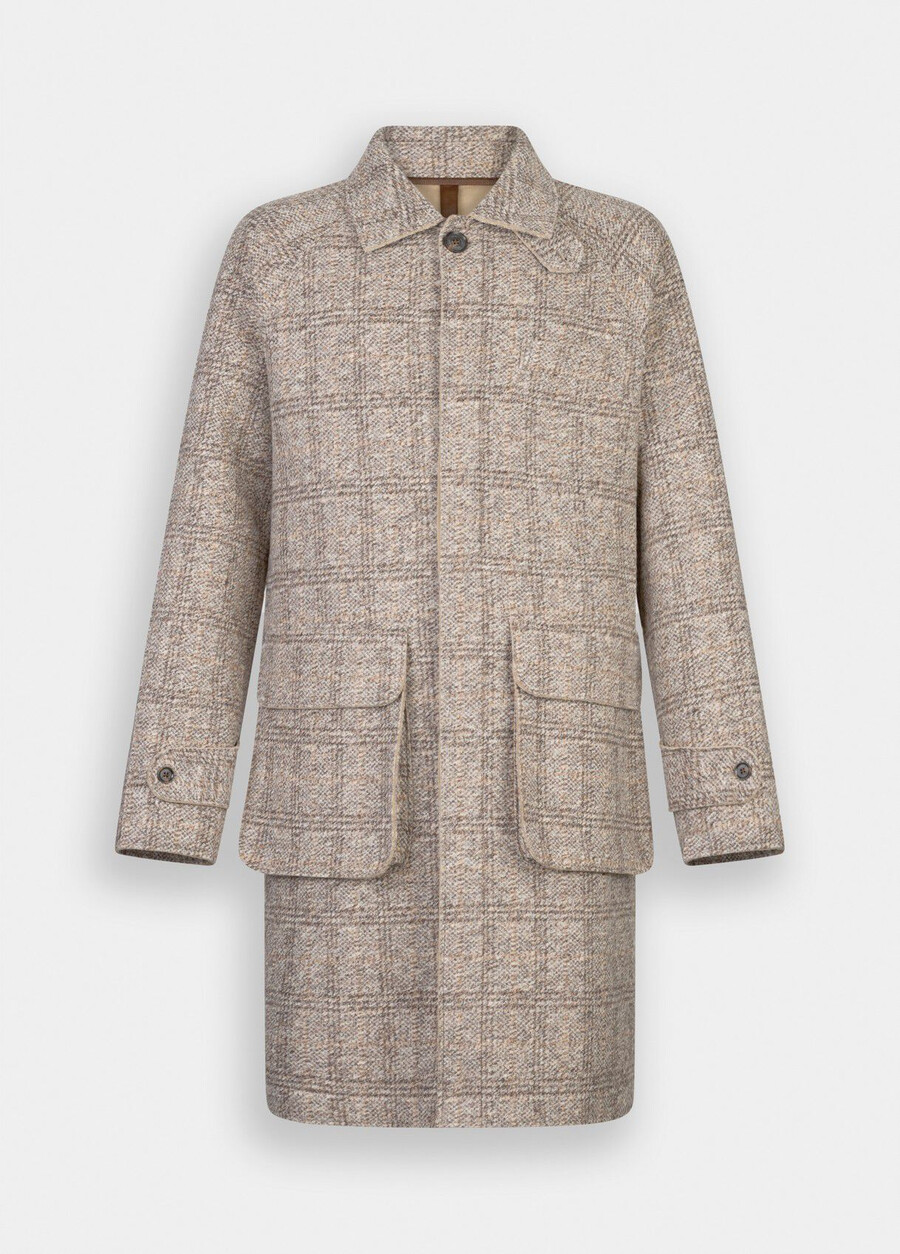 manteau en laine à carreaux