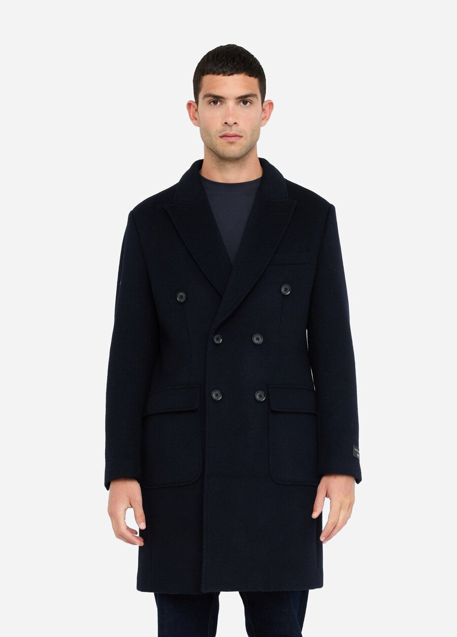 manteau croisé en laine et cachemire