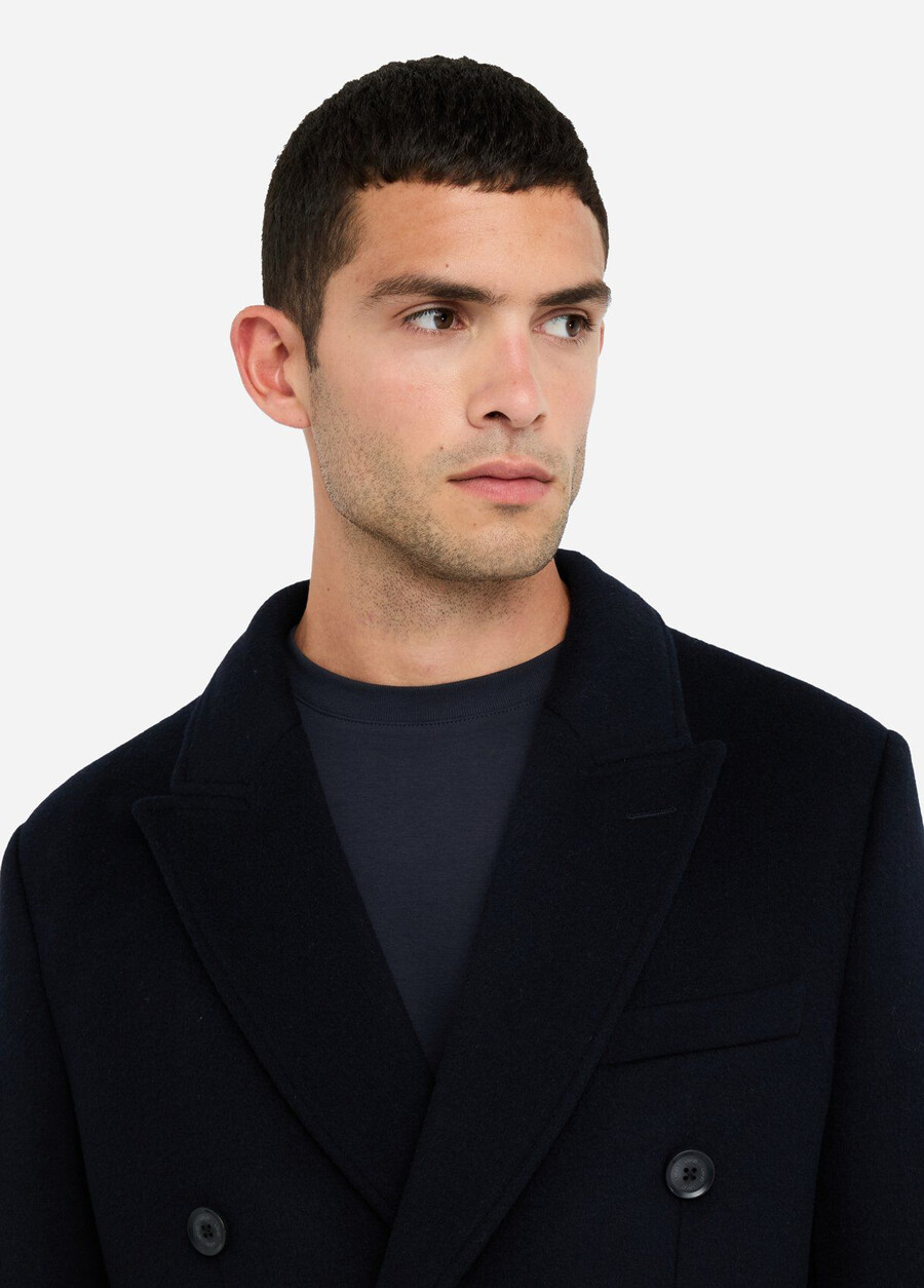 manteau croisé en laine et cachemire