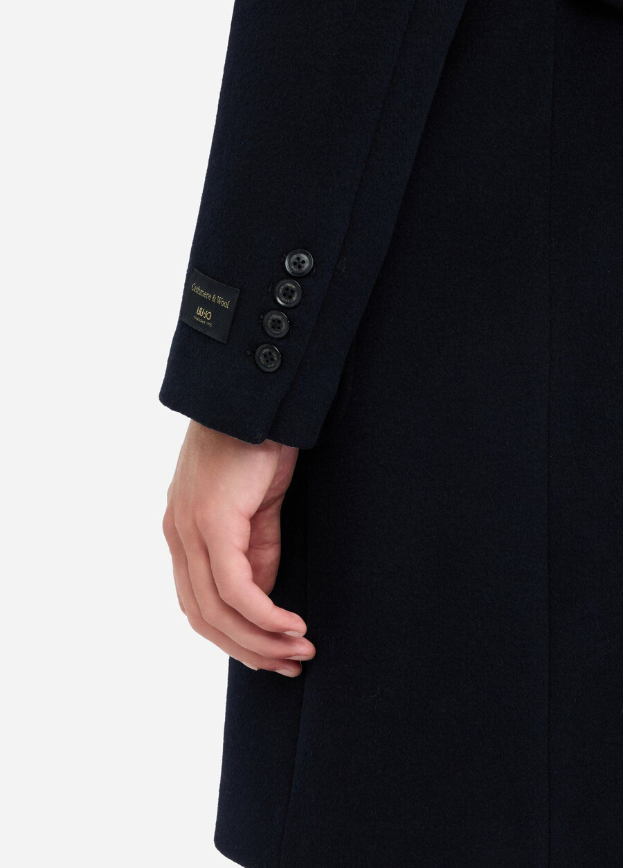 manteau croisé en laine et cachemire